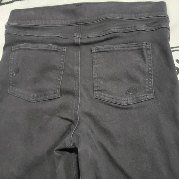 Spanx Women's Vintage Distressed Ankle Skinny Jeans Black Size M - Picture 8 of 13
